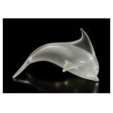 Clear Glass Dolphin Sculpture