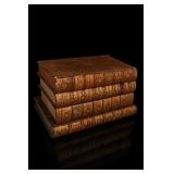 French Book Form Decanter Set With 5 Glasses