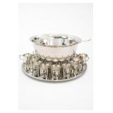 Wallace Silverplate Punch Bowl Set With 18 Cups