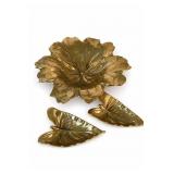 Virginia Metalcrafters Brass Leaf Dish Set 3-Piece