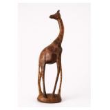 Hand-Carved Wooden Giraffe Figurine