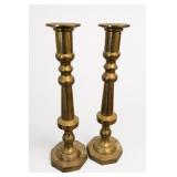 Pair Of Brass Candlesticks, 14 Inch