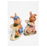 Fitz And Floyd Ceramic Bunny Salt Pepper Shakers