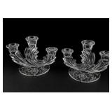 Fostoria Corsage Baroque 3-Light Candelabra Pair