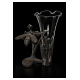 Dale Tiffany Dragonfly Lily Glass Vase