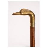 Brass Duck Handle Wooden Walking Stick Cane