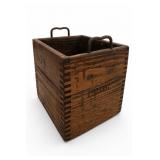 Antique Wooden Storage Box With Handles