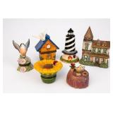 Porcelain Hinged Trinket Box Set, 6 Pieces