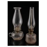 Aladdin Glass Oil Lamps, Pair