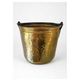 Hammered Brass Bucket With Swing Handle
