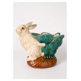 Majolica Bunny Rabbit Planter