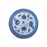 Japanese Handpainted Blue-White Floral Plate