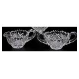 Cut Glass Creamer & Sugar Set