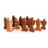 Hand-Carved Wooden Angel Figurine Group