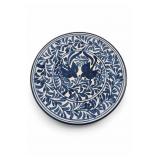Amor Signed Mexican Blue Floral Plate