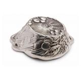 Ornate Silver-Tone Metal Serving Bowl