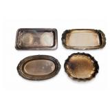 Silverplate Tray Set, 4 Pieces