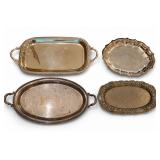 International Silver Marked Silver-Plated Tray Set