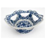 Blue & White Floral Porcelain Monteith Basin