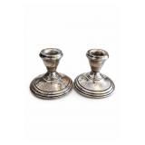 Sterling Silver Reinforced Candlestick Pair