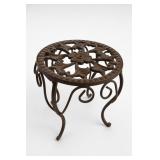 Cast Iron Floral Plant Stand With Scrollwork