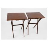 Pair Of Mid-Century Folding Wood Tray Tables