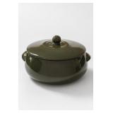 Brusche Pottery Green Ceramic Covered Casserole