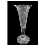 McKee Hickman Clear Pressed Glass Trumpet Vase
