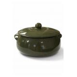 Brusche Pottery Green Lidded Casserole Dish