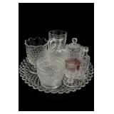 Anchor Hocking Glass Tray & Misc Glass Items