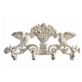 Cast Iron Bird Urn Four-Hook Wall Decor