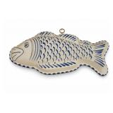 Blue & White Ceramic Fish Mold Serving Platter