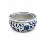 Blue & White Floral Chinese Ceramic Planter