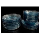 Blue Glass Grape Motif Plate Set
