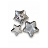 Star-Shaped Silver-Tone Dish Set, 3 Pieces