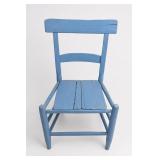 Blue Wooden Child's School Chair