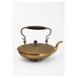 Vintage Brass Tea Kettle With Wooden Handle