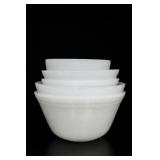 Federal USA White Milk Glass Mixing Bowl Set