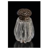 Cut Glass Shaker With Sterling Silver Lid