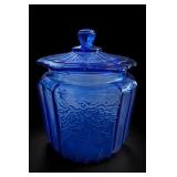 Anchor Hocking Mayfair Cobalt Glass Cookie Jar