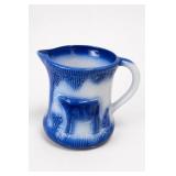 Blue & White Stoneware Cow Pitcher