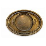 Brass Gallery Tray With Floral Handles, India
