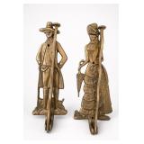 Vintage Solid Brass Figural Coat Hook Pair