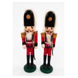 Pair Wooden Nutcracker Soldier Figures