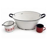 Enamel Basin, Pitcher & Mug Set