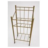 Brass Magazine Rack Stand on Casters