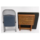 Wooden Folding TV Tray Tables, Mixed Lot