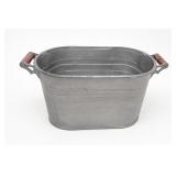 Galvanized Metal Oval Wash Tub With Handles