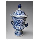 Bombay Blue & White Porcelain Lidded Urn