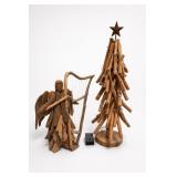 Driftwood Christmas Tree & Angel Set